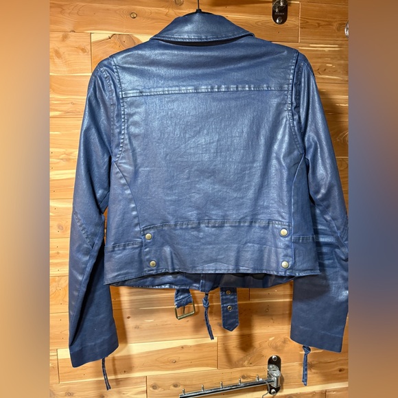 Artelier Nicole Miller Navy Faux Bomber/Moto Jacket (RARE) - Picture 2 of 9